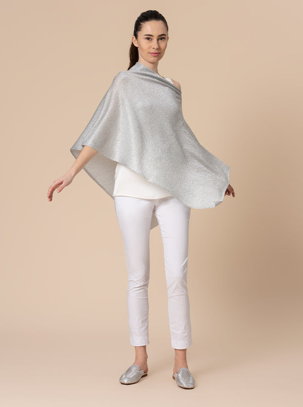 PONCHO IN LAME ARGENTO